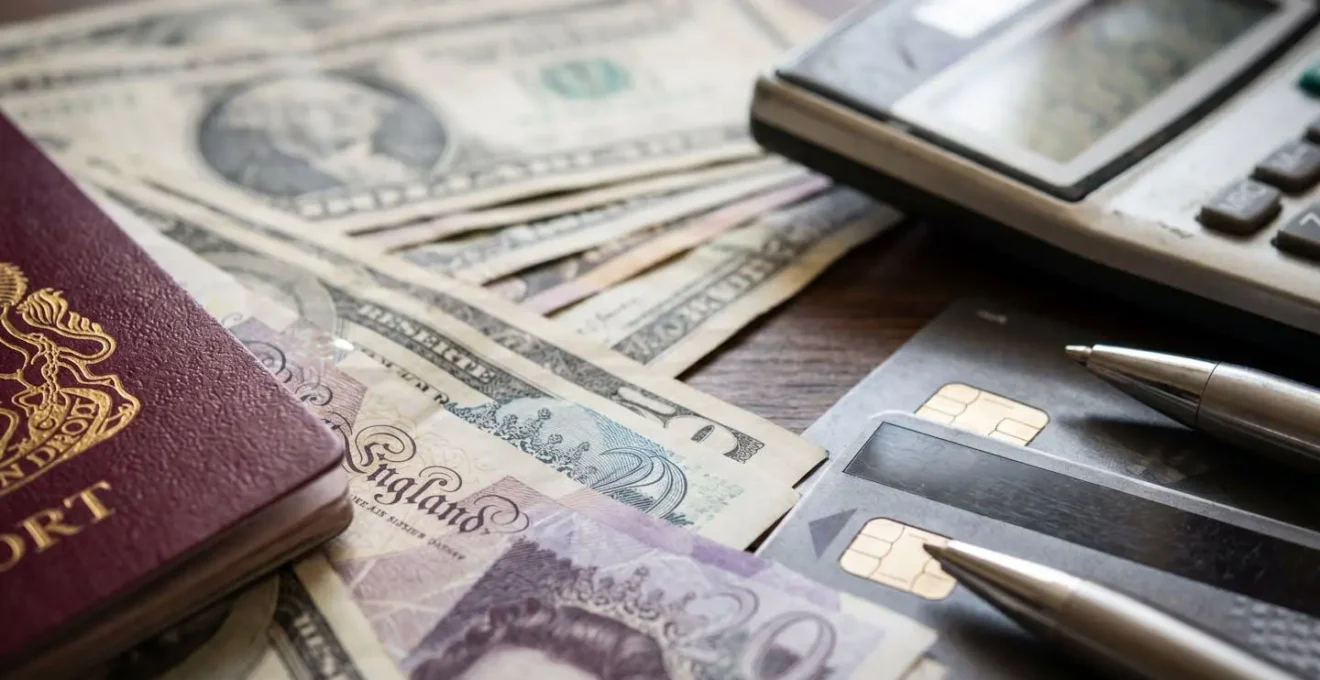 Student organizing financial documents for visa application