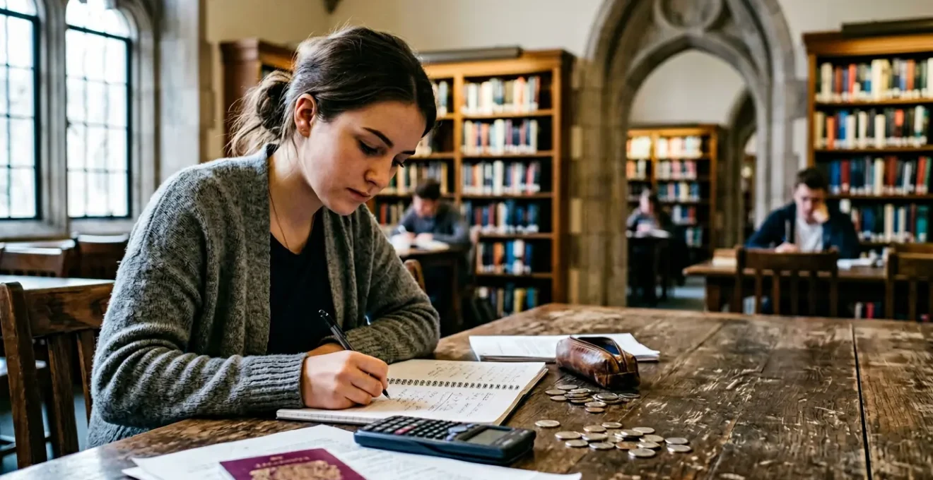 UK international student managing finances at US university campus